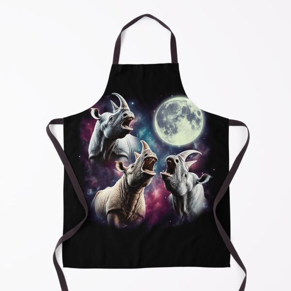 Item preview, Three Rhinos Howling at Moon Funny Weird Cursed Meme designed and sold by Kimberley King Art King Art.