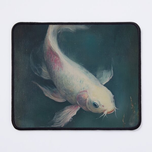 Item preview, White Koi FIsh Painting designed and sold by The Deep Studio.