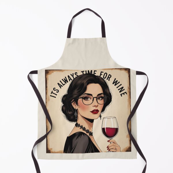 Item preview, Its always time for Wine! Dark haired woman beautiful poster art designed and sold by Vintage Designs +.