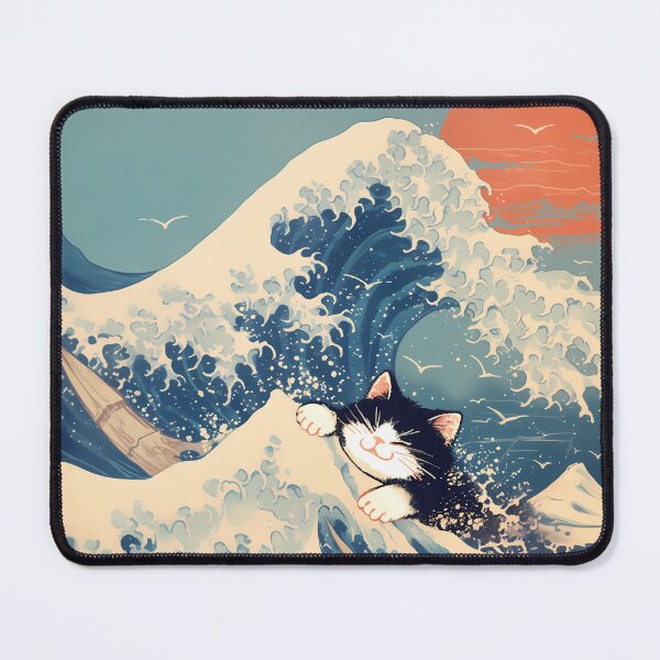 Item preview, Content Cat Riding Wave in Boat designed and sold by Cat-Wave-Dream.