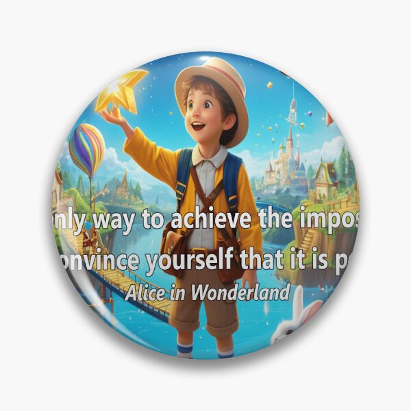 Item preview, Alice in Wonderland Children's Quote "The only way to achieve the impossible" - High Quality PNG designed and sold by EdicionesJML.