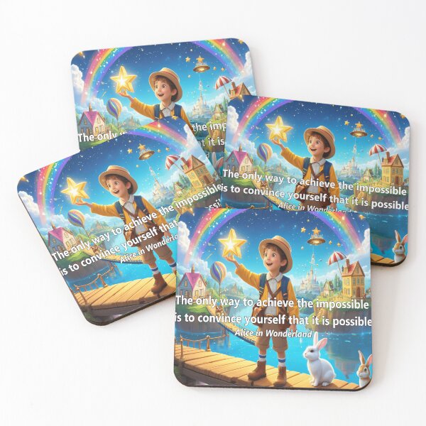 Item preview, Alice in Wonderland Children's Quote "The only way to achieve the impossible" - High Quality PNG designed and sold by EdicionesJML.