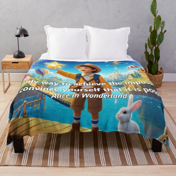 Item preview, Alice in Wonderland Children's Quote "The only way to achieve the impossible" - High Quality PNG designed and sold by EdicionesJML.