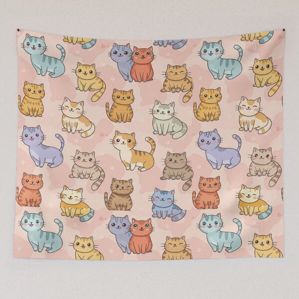 Item preview, Whimsical Cats Seamless Pattern designed and sold by lotus2lin.