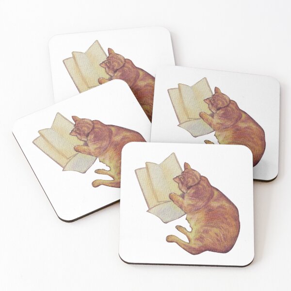 Item preview, Bookish Cat Illustration designed and sold by Path and Picture.