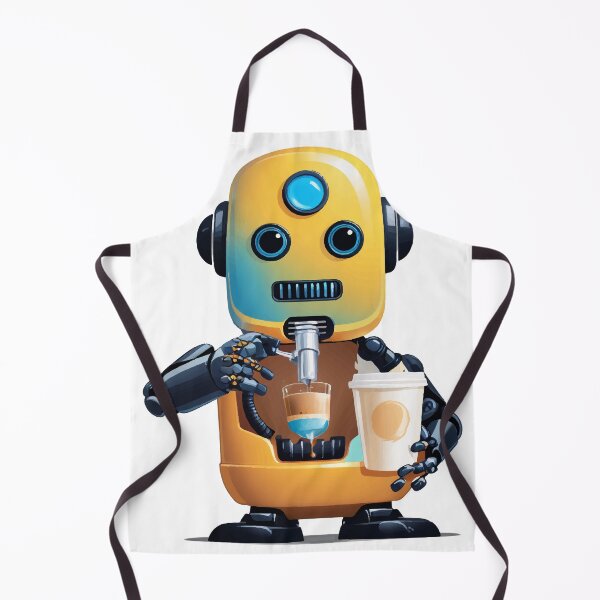 Item preview, Fun Retro Robot Enjoying a Coffee designed and sold by Moss and Moon Studio.