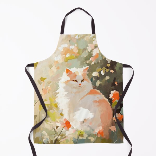 Item preview, fluffy white and orange cat painting designed and sold by The Deep Studio.