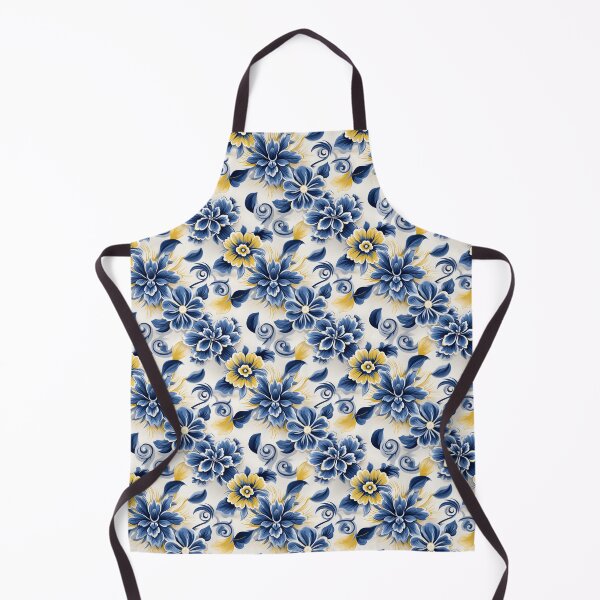 Item preview, Traditional blue and yellow floral design Sicilian tile designed and sold by MiraCleAI.