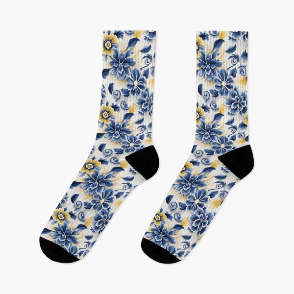 Item preview, Traditional blue and yellow floral design Sicilian tile  designed and sold by MiraCleAI.