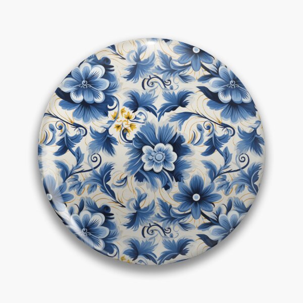 Item preview, Traditional blue and yellow floral design Sicilian tile  designed and sold by MiraCleAI.