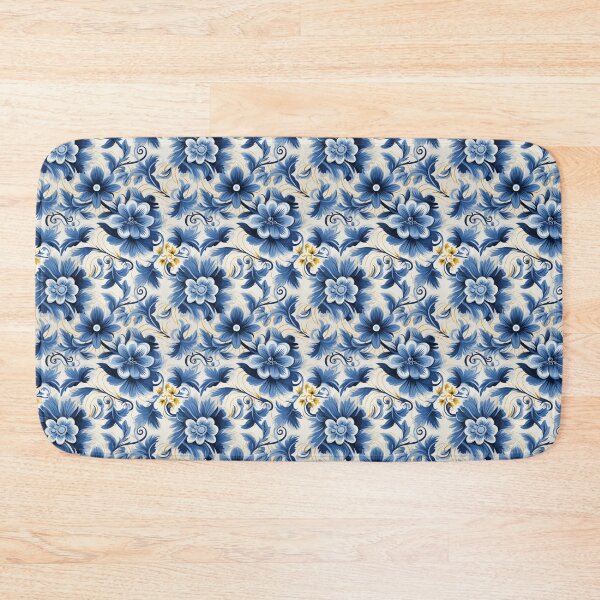 Item preview, Traditional blue and yellow floral design Sicilian tile  designed and sold by MiraCleAI.