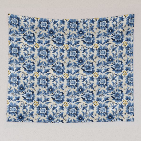 Item preview, Traditional blue and yellow floral design Sicilian tile  designed and sold by MiraCleAI.
