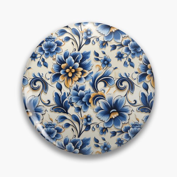 Item preview, Traditional blue and yellow floral design Sicilian tile  designed and sold by MiraCleAI.