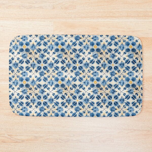 Item preview, Traditional blue and yellow floral design Sicilian tile  designed and sold by MiraCleAI.