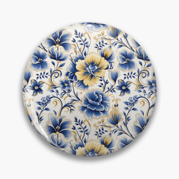 Item preview, Traditional blue and yellow floral design Sicilian tile  designed and sold by MiraCleAI.