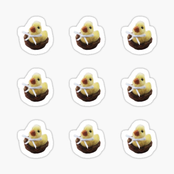 Item preview, Felted chick in nest Easter sticker pack  designed and sold by RockingFelter.