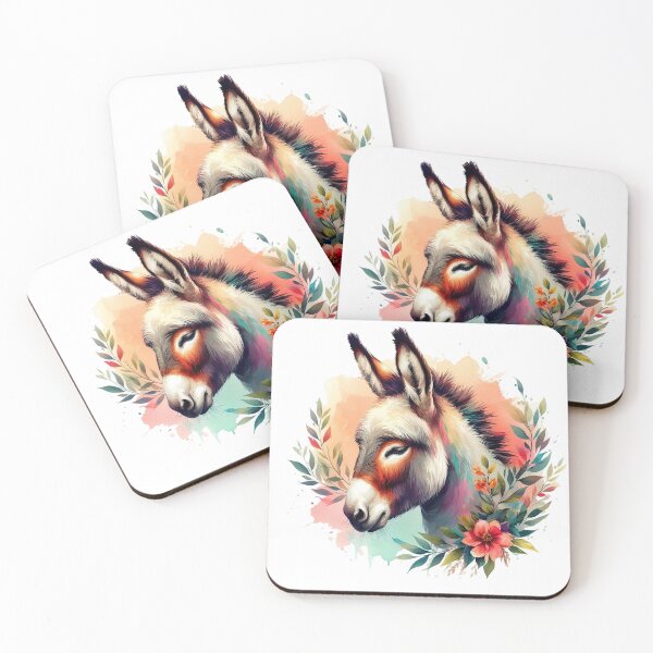 Item preview, A donkey with leaves and colorful flowers designed and sold by Marcoshop10.