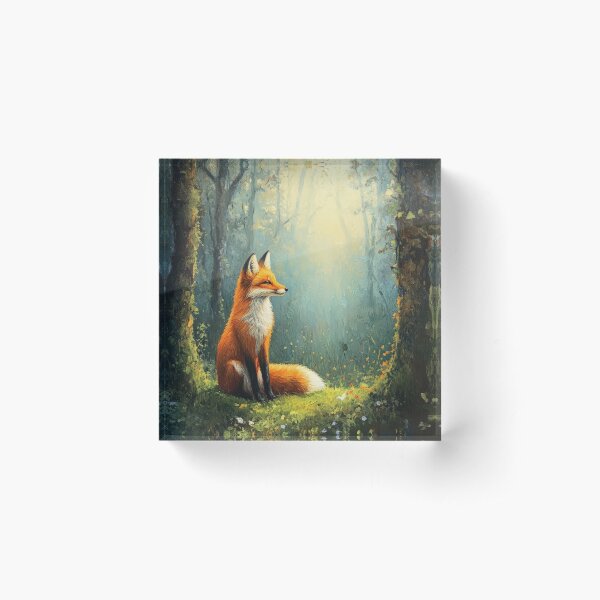 Item preview, Serene Fox in a Sunlit Forest designed and sold by UtasArtworks.