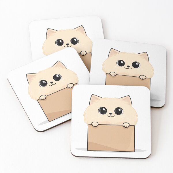 Item preview, Kawaii Fluffy Cat in a Box - Cute Cartoon Kitty designed and sold by Tarn.