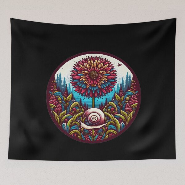 Item preview, Vintage Flowers dandelion with snail,vintage dandelion, dandelion designed and sold by Expressions-Sel.
