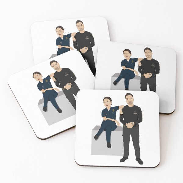 Item preview, Lucy Chen & Tim Bradford Chenford cartoon (S6) | The Rookie designed and sold by gottaloveseries.