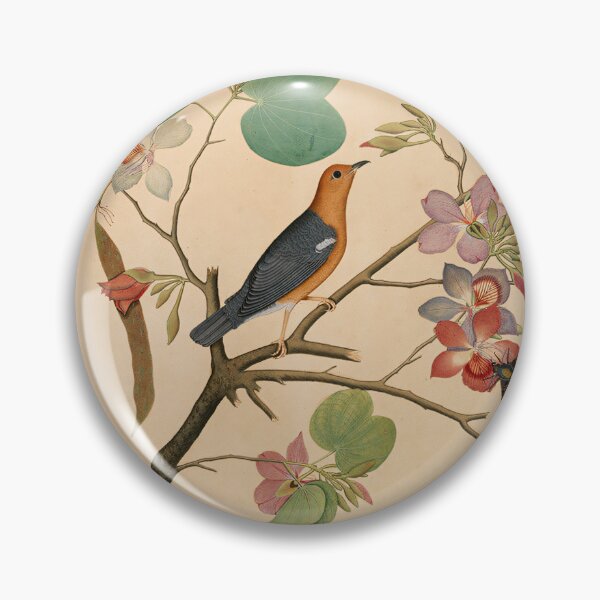 Item preview, An Orange-Headed Ground Thrush and  Orchid Branch designed and sold by ClassicPixl.