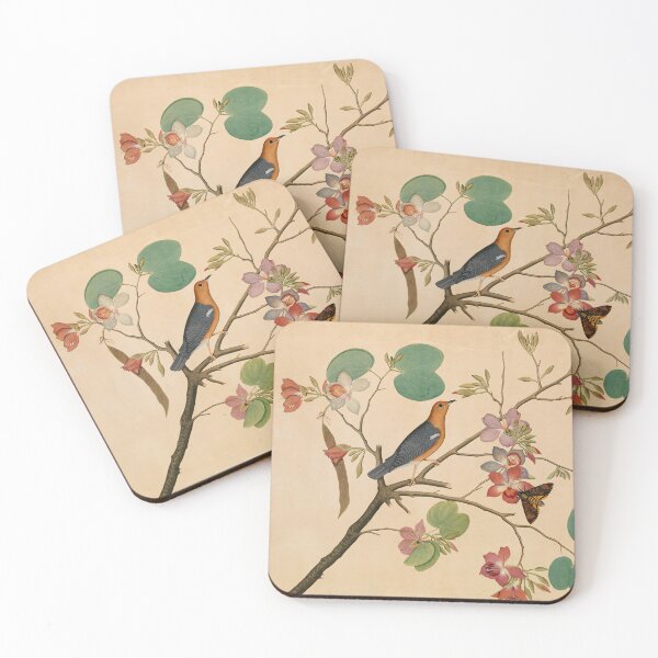 Item preview, An Orange-Headed Ground Thrush and  Orchid Branch designed and sold by ClassicPixl.