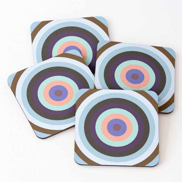 Item preview, Concentric Circles in Blue, Brown and Salmon Orange designed and sold by KaSaPo.