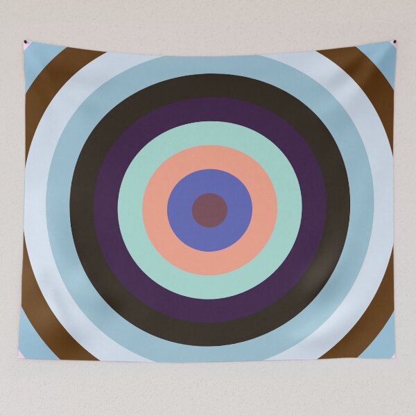 Item preview, Concentric Circles in Blue, Brown and Salmon Orange designed and sold by KaSaPo.
