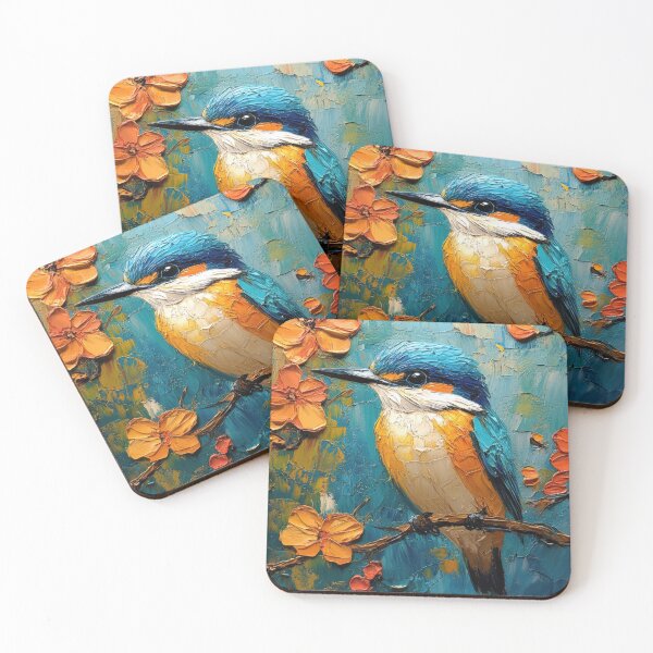 Item preview, Vibrant Kingfisher on Blossoming Branch designed and sold by UtasArtworks.