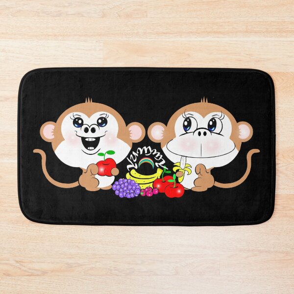 Item preview, Two cute monkeys love fruits  designed and sold by Shirley cute art .