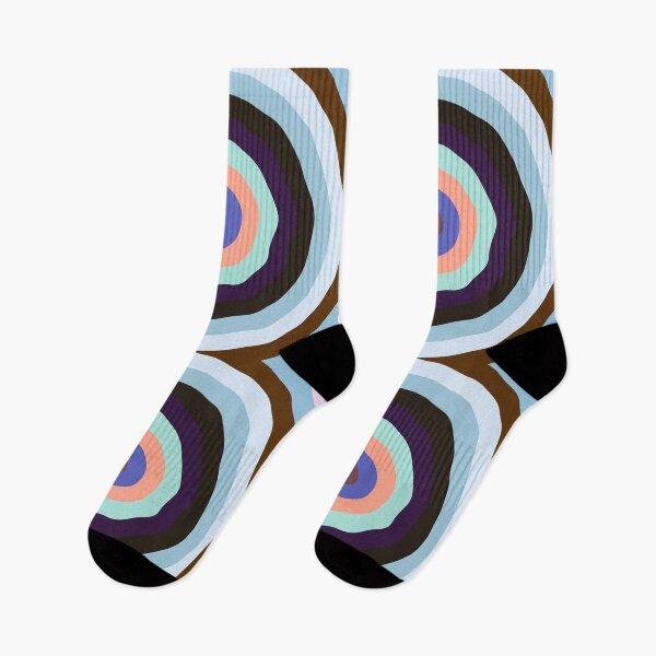 Item preview, Concentric Wavy Circles in Blue, Brown and Salmon Orange designed and sold by KaSaPo.