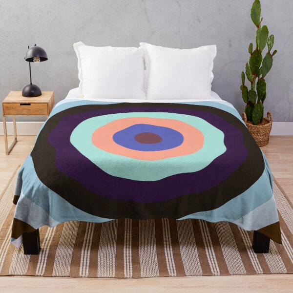 Item preview, Concentric Wavy Circles in Blue, Brown and Salmon Orange designed and sold by KaSaPo.