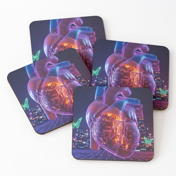 Item preview, Cyberpunk mechanical anatomy | Cyberpunk Mechanical Heart Anatomy | Cybernetic Heart in Neon Circuit City designed and sold by Feline Rockstars.