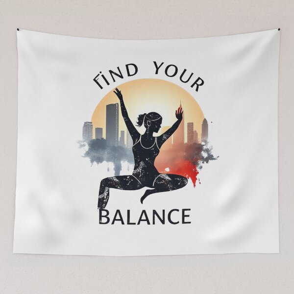 Item preview, Find Your Balance – Urban Yoga and City Lifestyle Art designed and sold by ARTReMi.