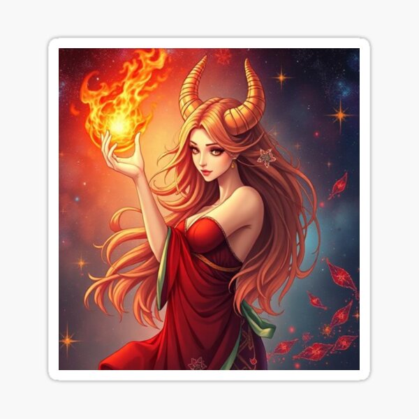 Item preview, Beautiful Animated Aries Woman designed and sold by LonelyGirlShop.