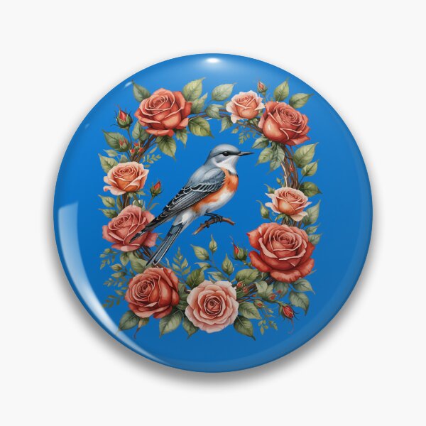 Item preview, Scissor Tailed Flycatcher Surrounded By Red Roses designed and sold by taiche.