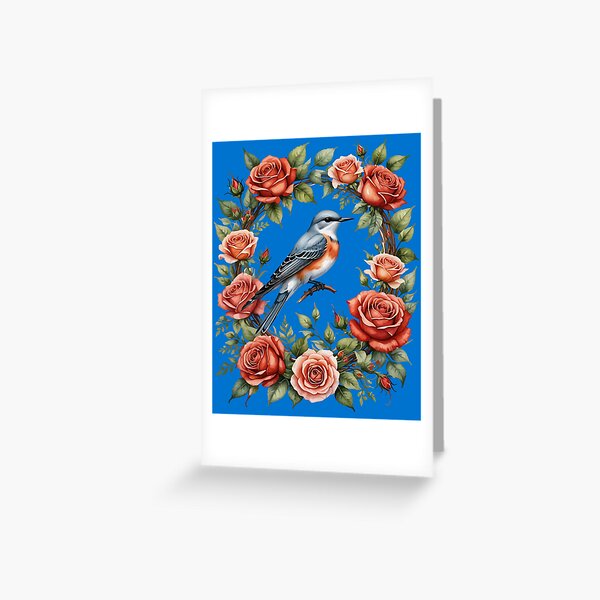 Item preview, Scissor Tailed Flycatcher Surrounded By Red Roses designed and sold by taiche.