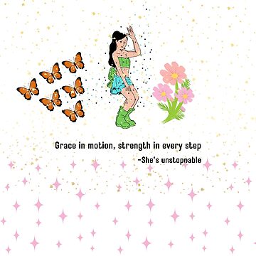 Artwork thumbnail, Dancing Girl Quote – Motivational Dance Art for Strong Women by KaviMochi1