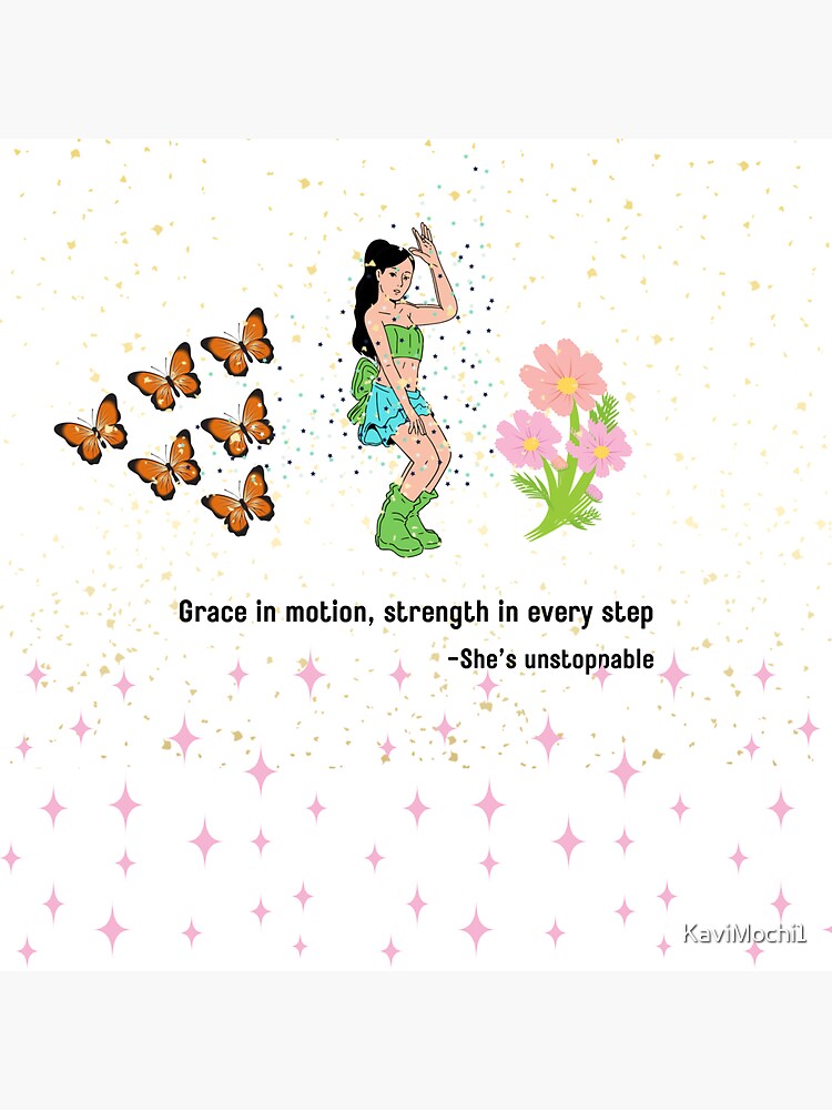 Thumbnail 3 of 3, Sticker, Dancing Girl Quote – Motivational Dance Art for Strong Women designed and sold by KaviMochi1.