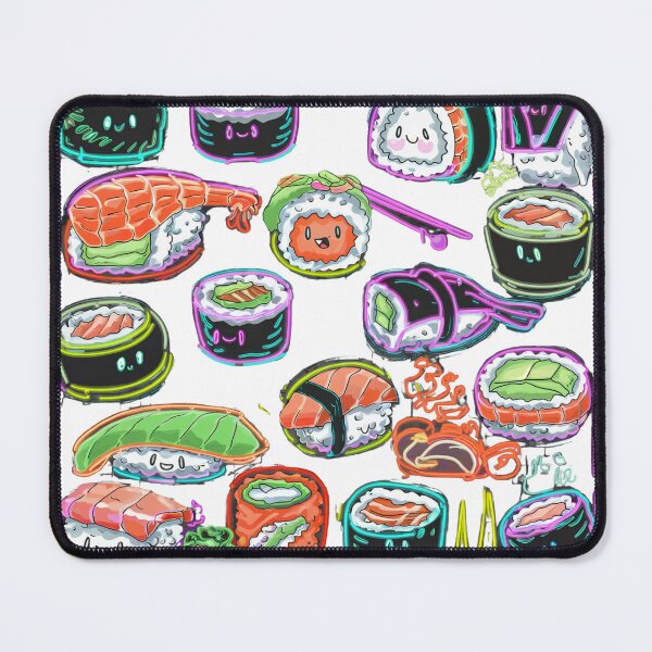 Item preview, Cute sushi Neon outlines designed and sold by MadCatPrints.