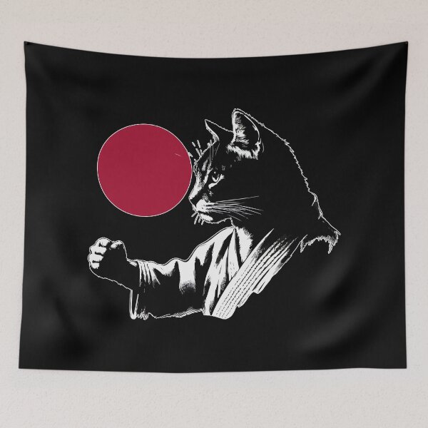 Item preview, Cat Karate Judo Japan Sumie Ink Art designed and sold by TomFrontierArt.