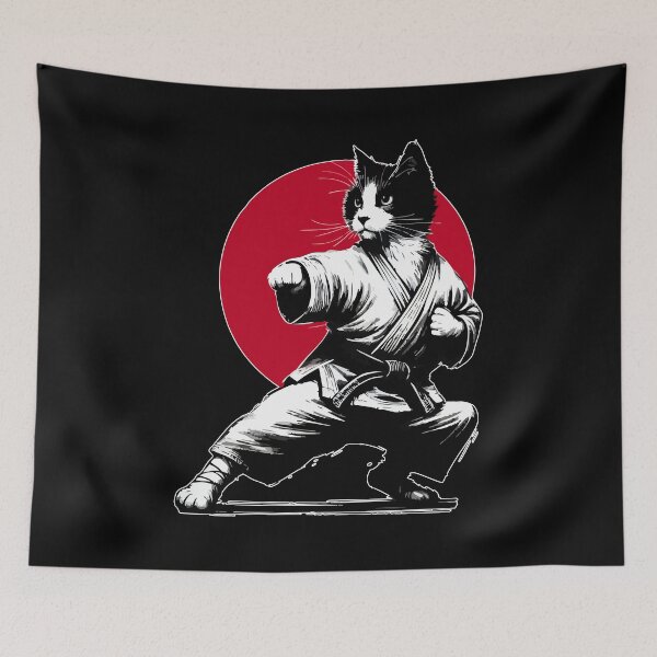 Item preview, Funny Cat Karate Judo Japan Sumie  designed and sold by TomFrontierArt.