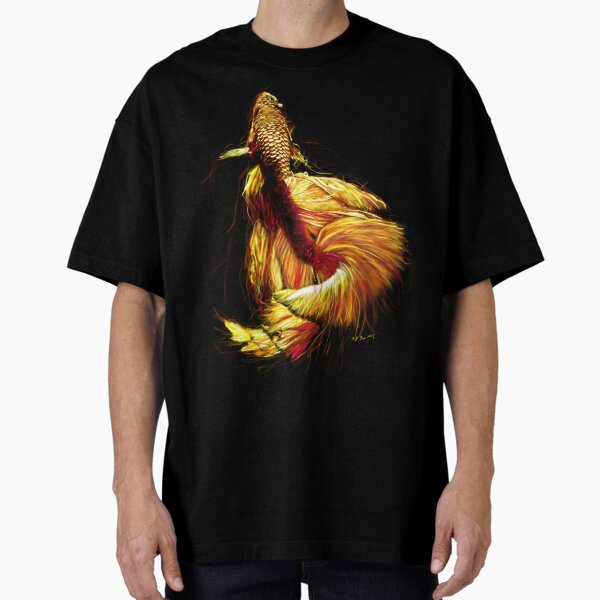 Item preview, Golden Betta Dance: Fiery Aquatic Art Print designed and sold by DeeplyShallow Art.