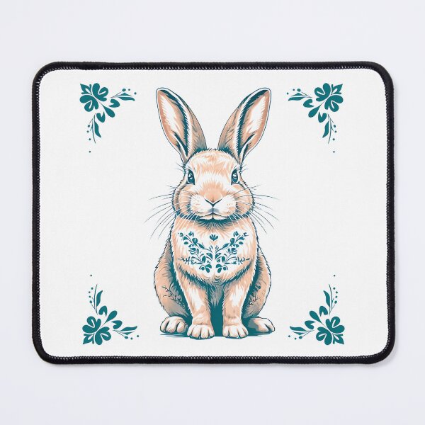 Item preview, Upright Porcelain Rabbit with Floral Motifs designed and sold by FTSstyles.