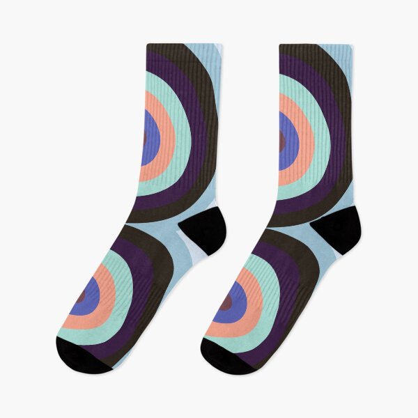 Item preview, Concentric Circles in Shades of Blue and Salmon Orange designed and sold by KaSaPo.