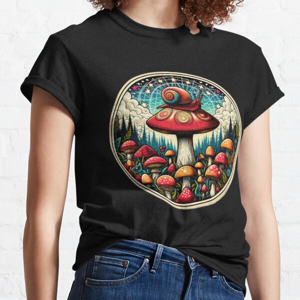 Item preview, Vintage Flowers colorful mushroom with snail,Vintage mushrooms,Vintage snail,snail,mushroom designed and sold by Expressions-Sel.