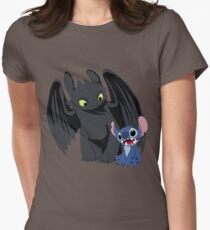 Stitch and Toothless Women's Fitted T-Shirt