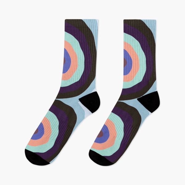 Item preview, Concentric Wavy Circles in Shades of Blue and Salmon Orange designed and sold by KaSaPo.