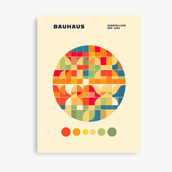 Item preview, Bauhaus Circle Grid – Colorful Modern Geometric Design designed and sold by MidCenturyStore.